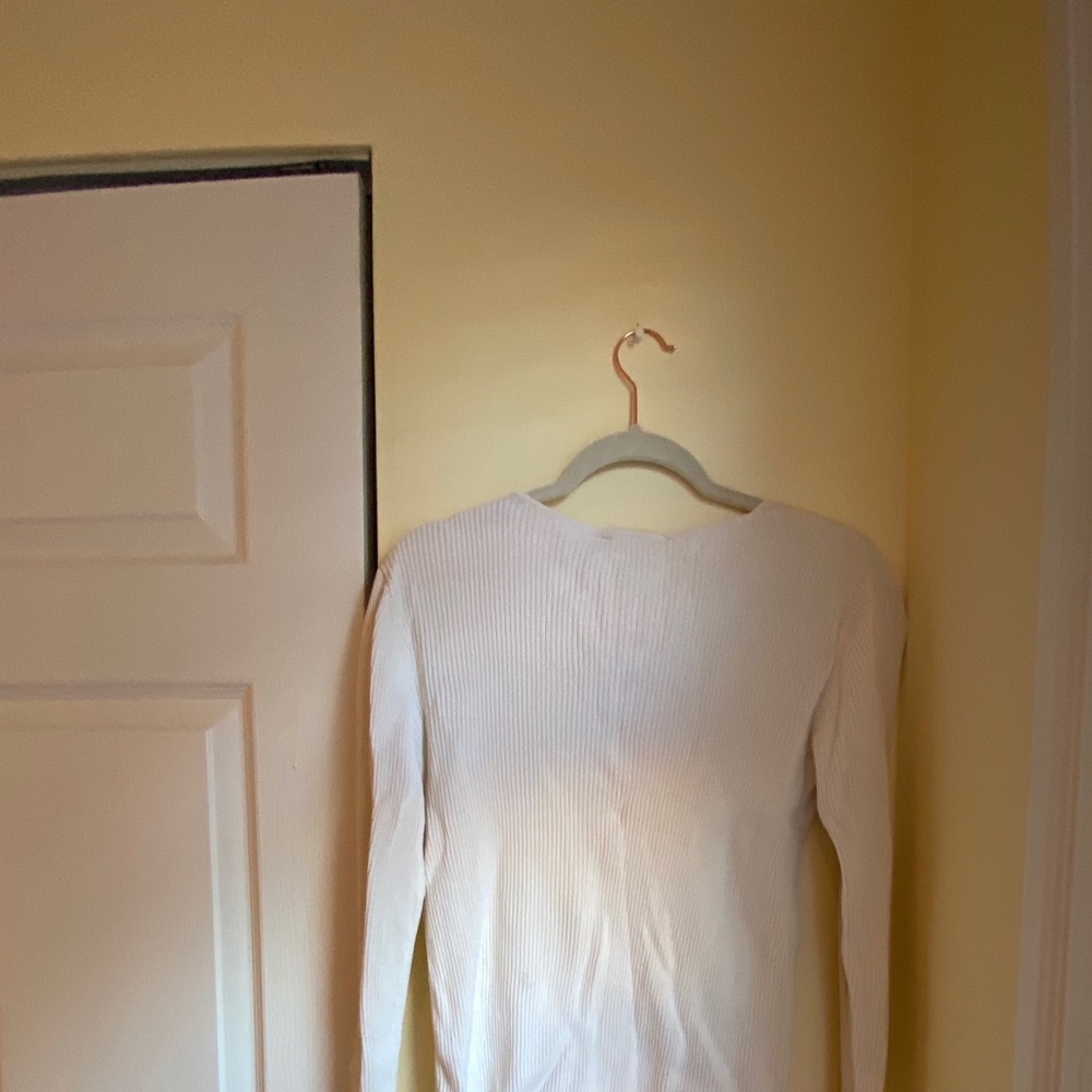 White Ribbed Top - Picture 2 of 2